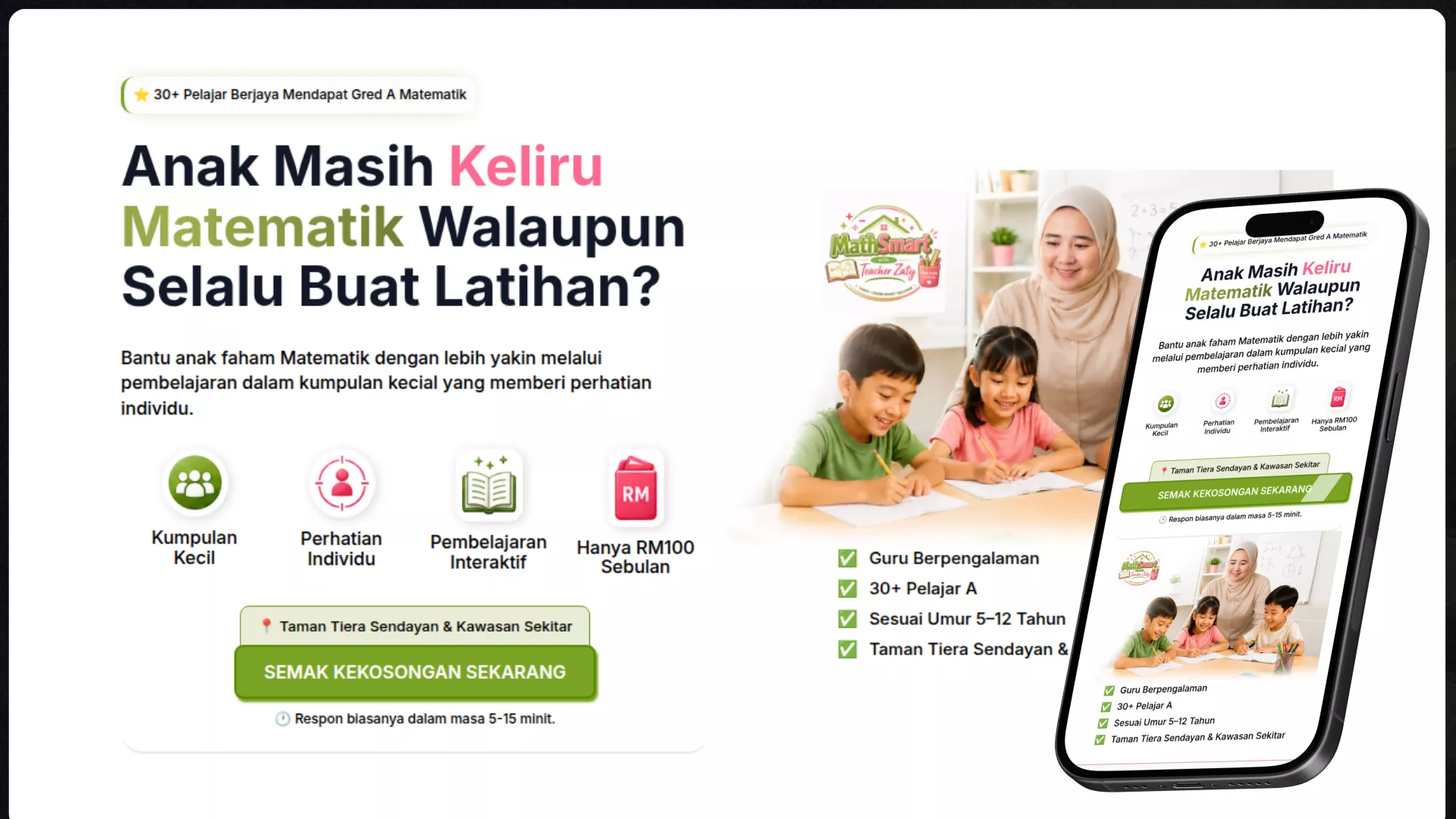 cikguzatymaths website design portfolio by LamanConvert