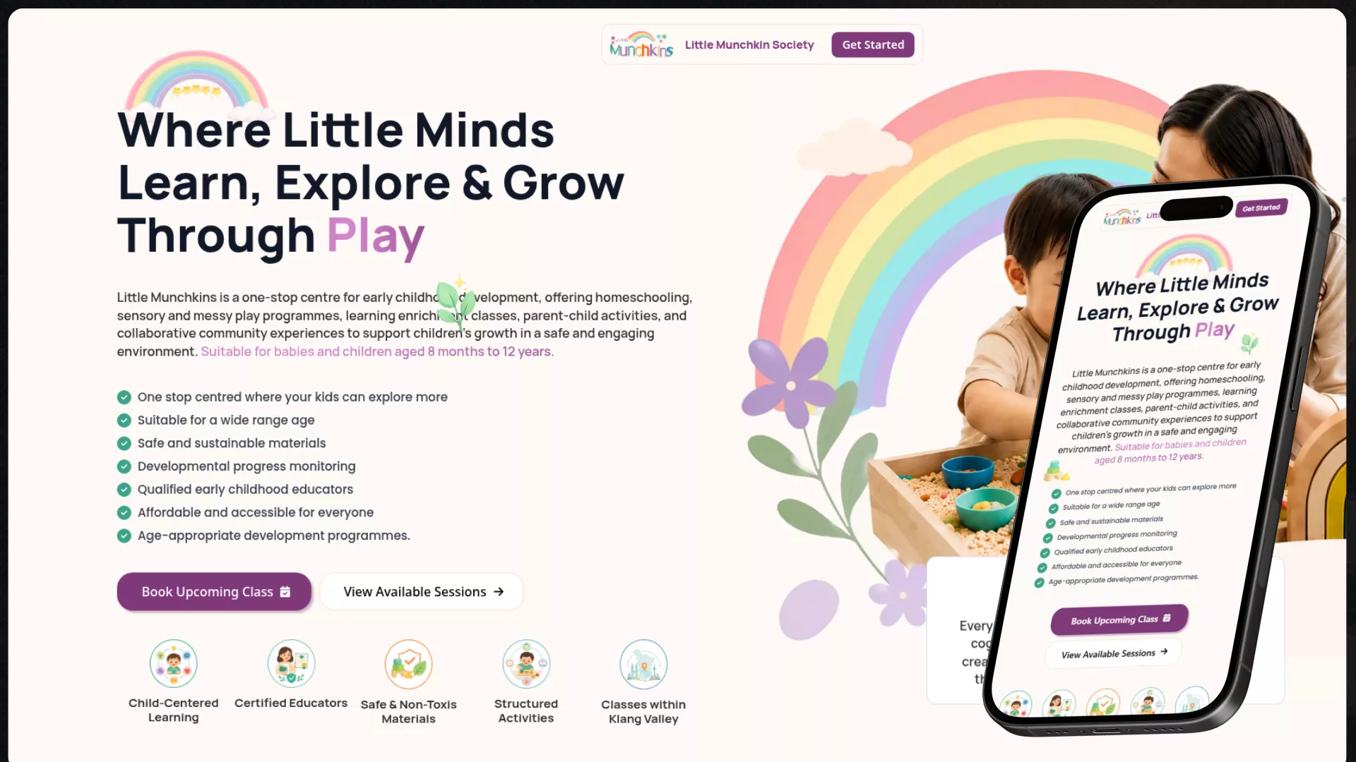 littlemunchkinsociety website design portfolio by LamanConvert