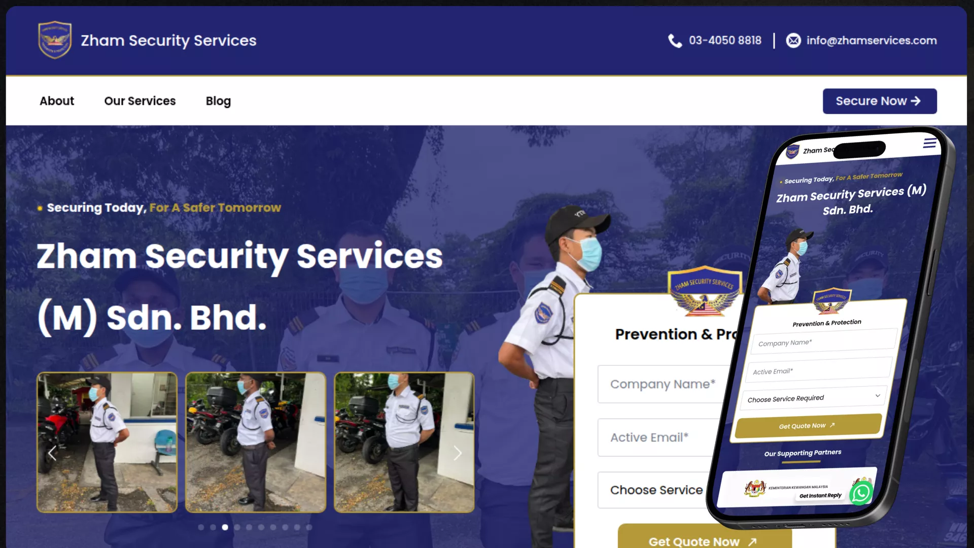 zhamservices website design portfolio by LamanConvert